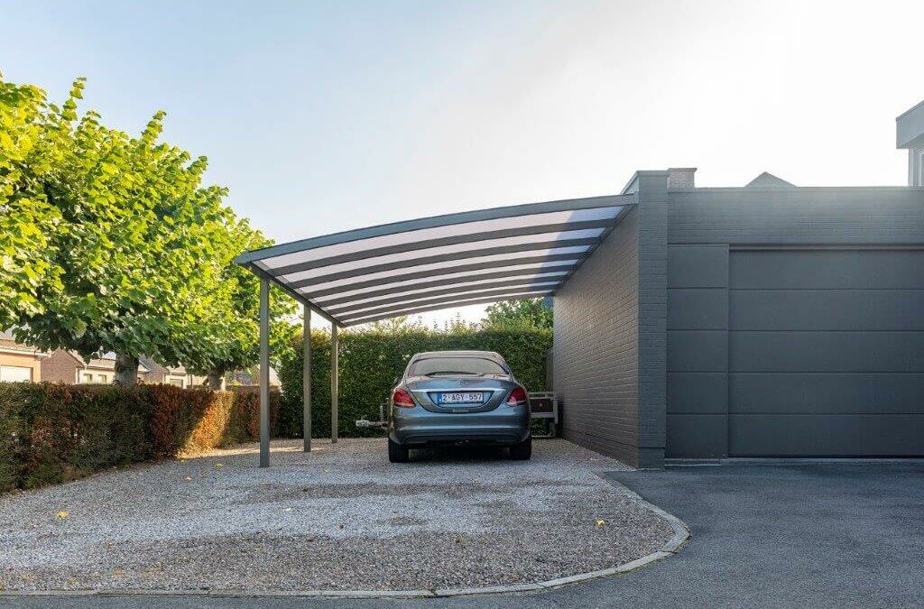 Carport gris transparent