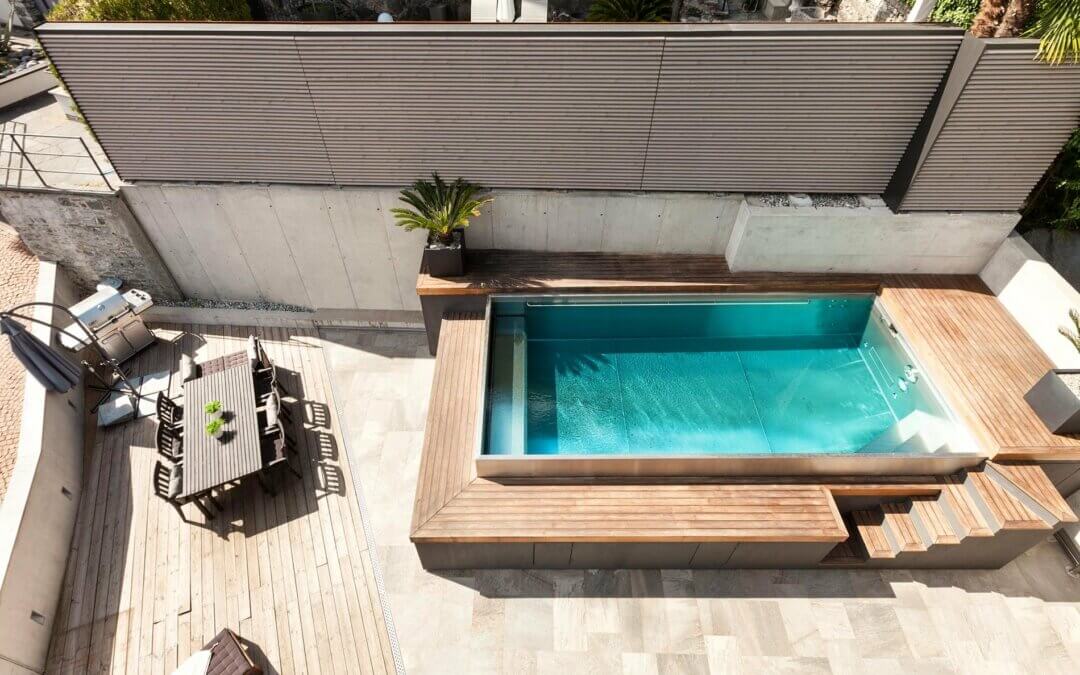 piscine hors sol bois en plein soleil